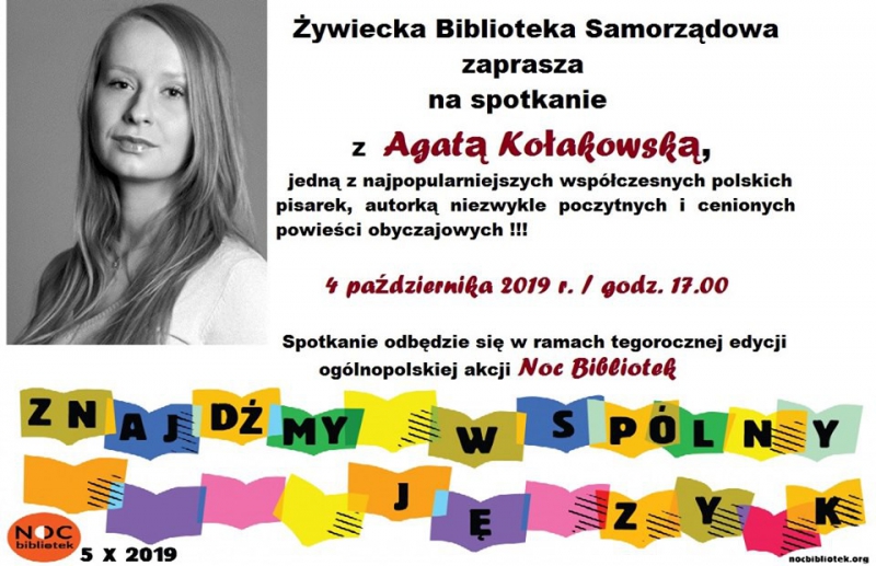 Spotkanie autorskie z Agatą Kołakowską 04.10.2019 r. / godz. 17.00