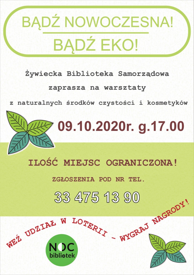 Warsztaty ekologiczne w ramach akcji Noc Bibliotek 2020