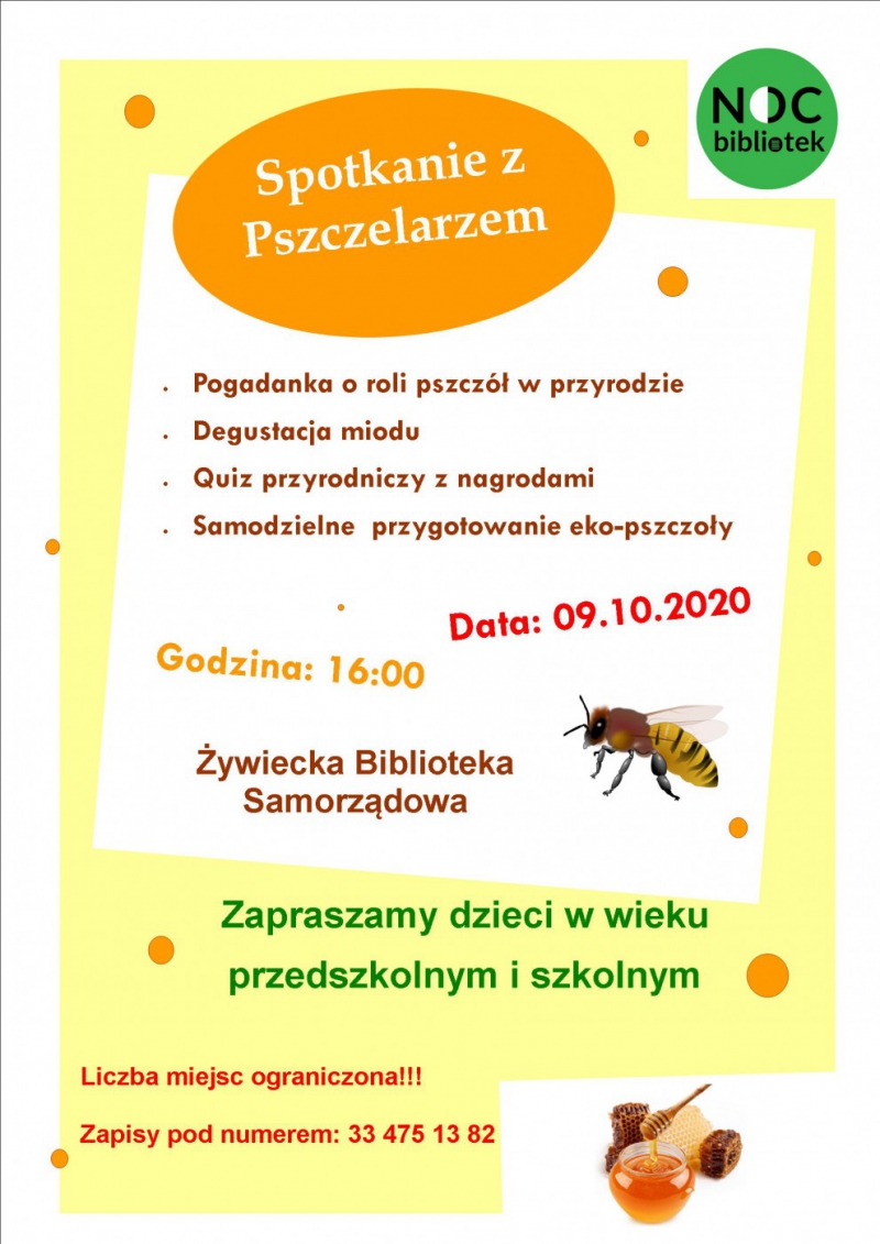 Spotkanie z pszczelarzem - Noc Bibliotek 2020 dla najmłodszych !!!