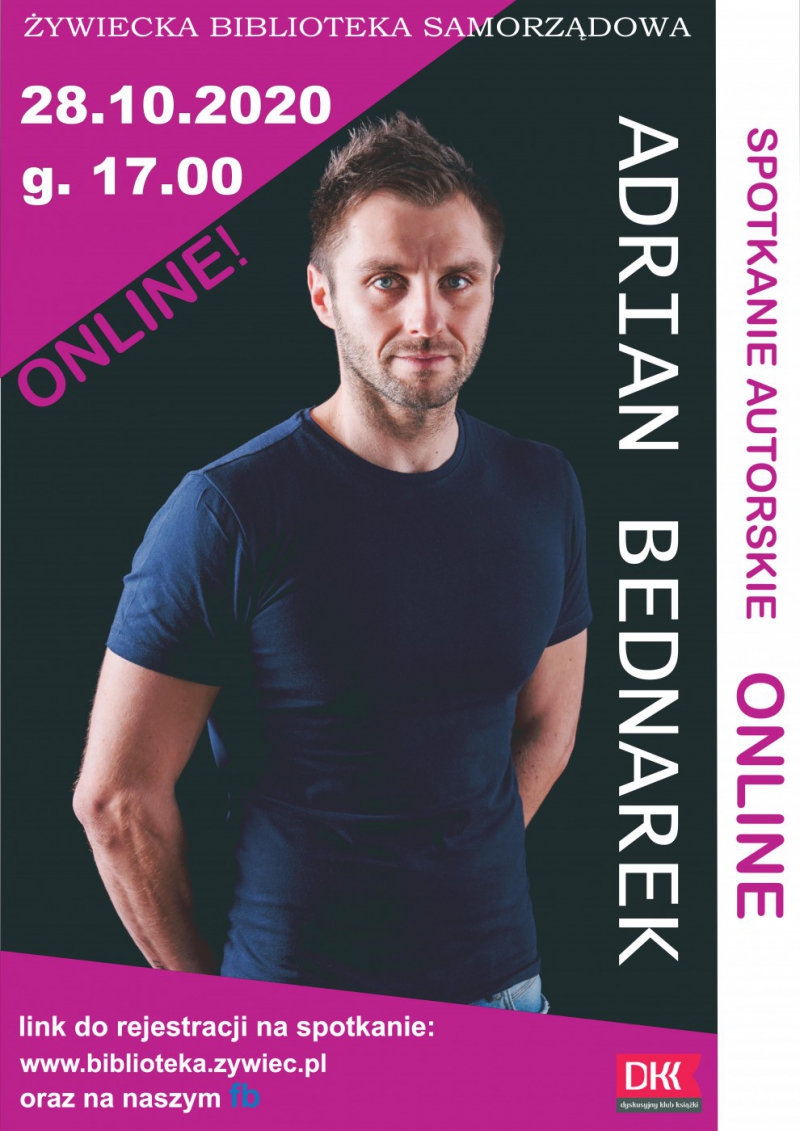 Spotkanie autorskie online z Adrianem Bednarkiem !!!
