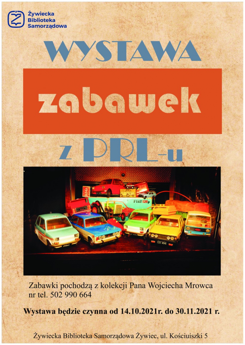 Zabawki z PRL-u - wystawa w holu Biblioteki