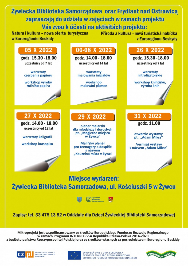 Program kulturalny w ramach projektu „Natura i kultura – nowa oferta turystyczna w Euroregionie Beskidy”.
