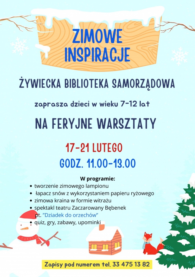 Zimowe inspiracje, czyli ferie w Bibliotece!