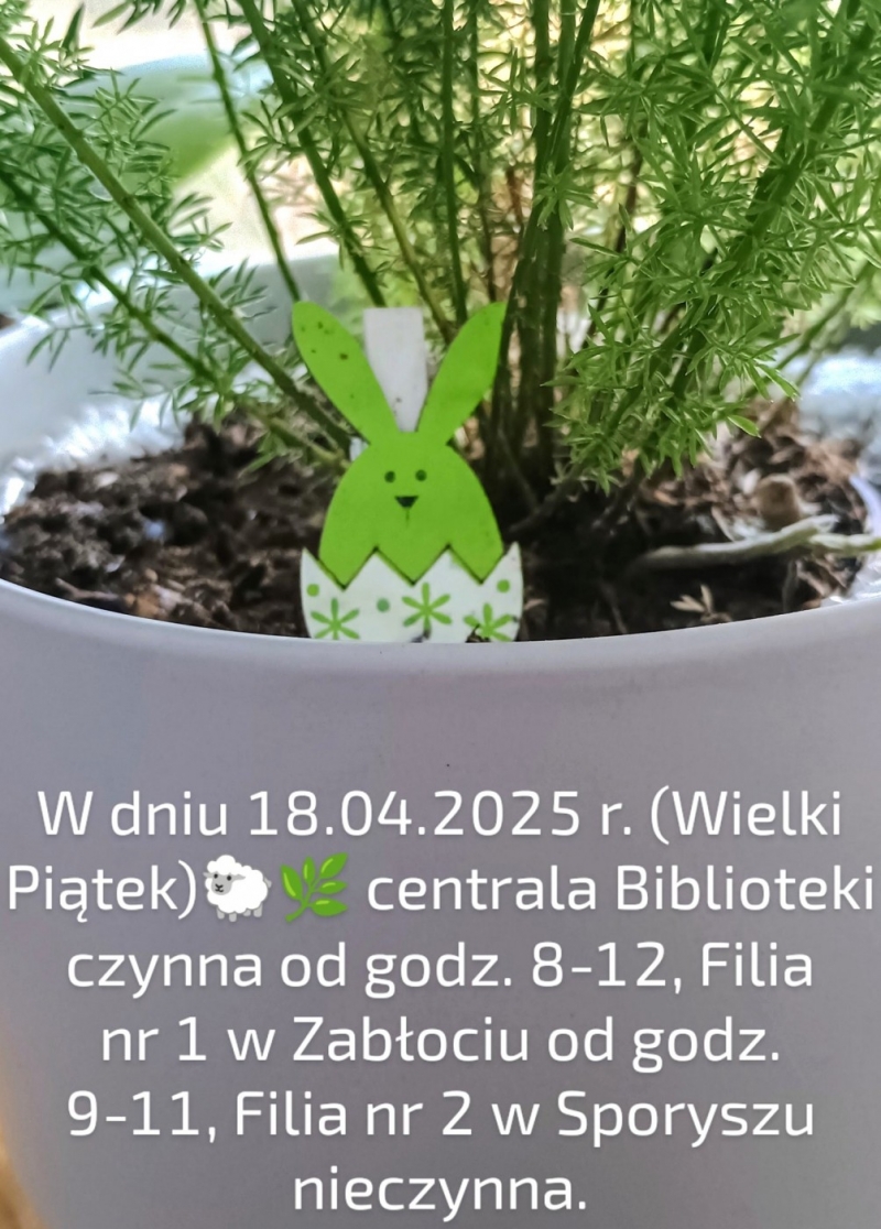 Wielki Piątek - godziny pracy Biblioteki