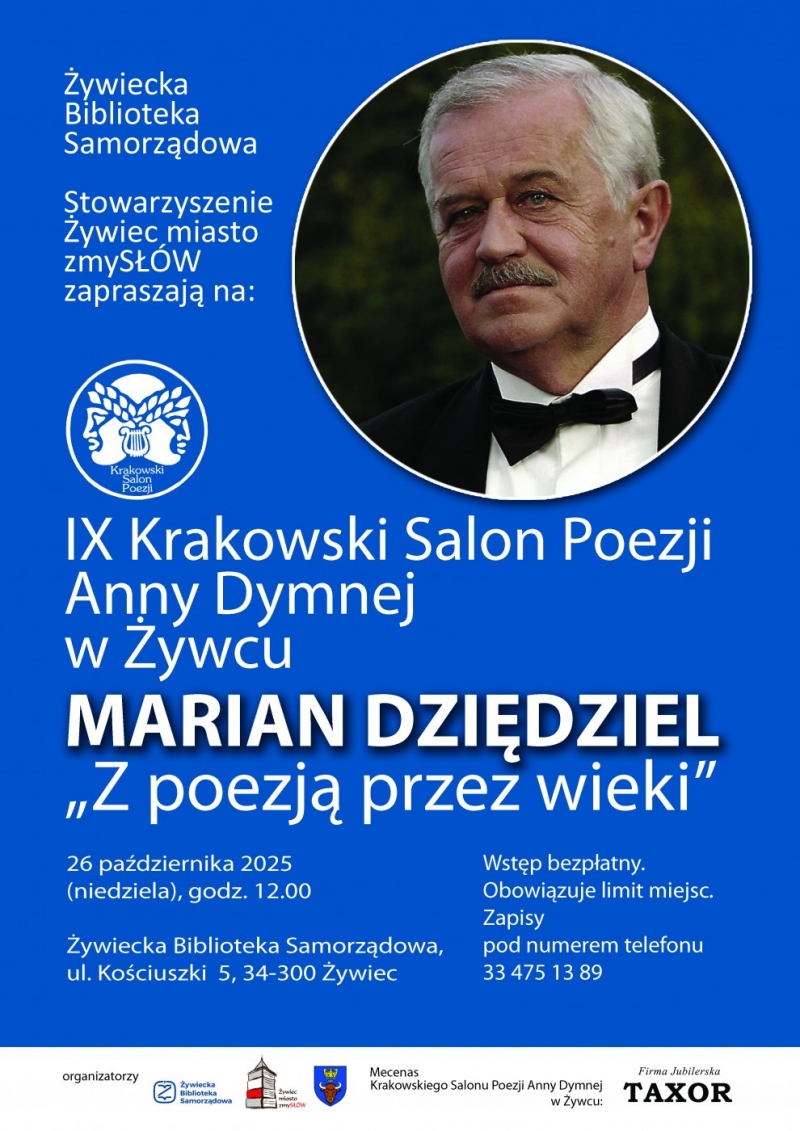 IX Krakowski Salon Poezji Anny Dymnej w Żywcu zaprasza!